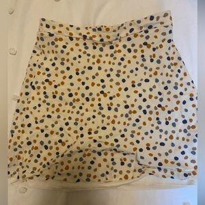 Altar'd State Polka Dot Skirt - Cream, Blue, Orange